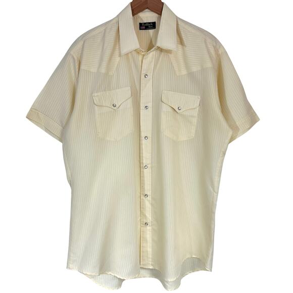 Ruddock Bros Other - SOLD 💕Ruddock Bros Men’s Yellow Short Sleeve Pearl Snap Western Shirt Size XXL